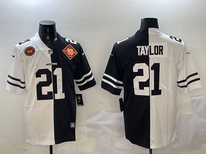 Men Washington Commanders #21 Taylor White Black Fashion 2025 Nike Limited NFL Jersey style 4